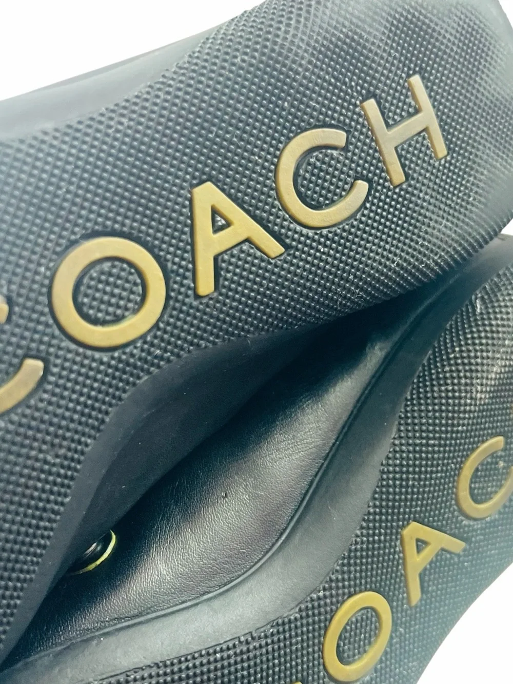 Coach DAISY Loafer Flat Women' Black Leather Slip-On Driving Moc Shoes